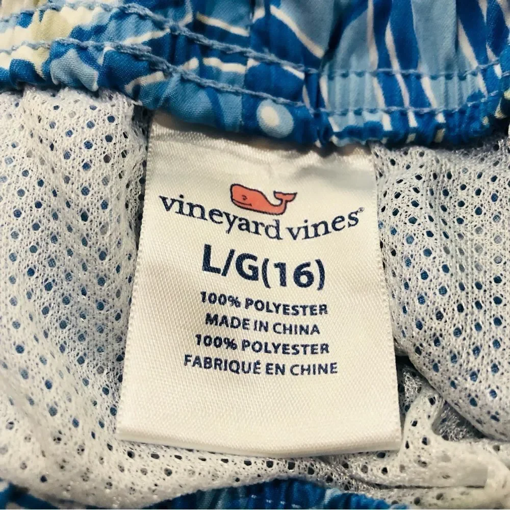NWOT Vineyard Vines Blue Umbrellas Print Swim Board Trunk Shorts Mens Sz S